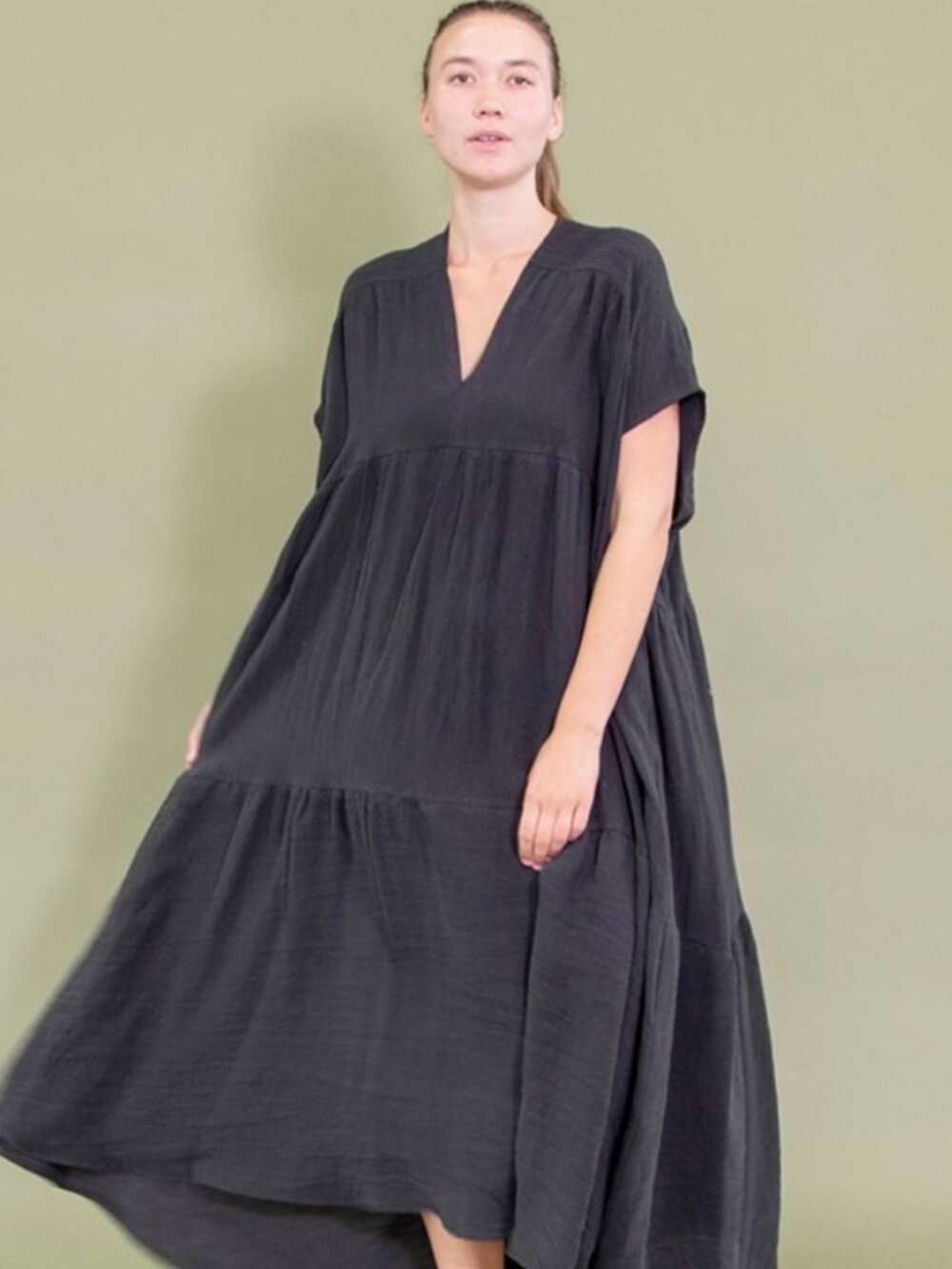 HACKWITH DESIGN HOUSE OVERSIZED LAGENLOOK DRESS XS/S